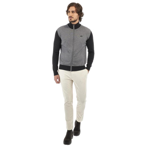 La Martina Cardigan Cardigan Uomo a zip bicolore Grigio nero - Francavilla Moda